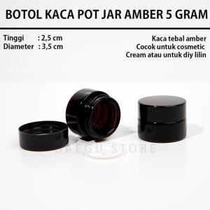 Botol Pot Jar Kaca Amber 5 gram (POT5GR)
