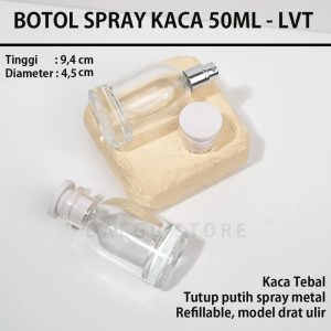 Botol Spray Kaca 50ml (DGLVT50)